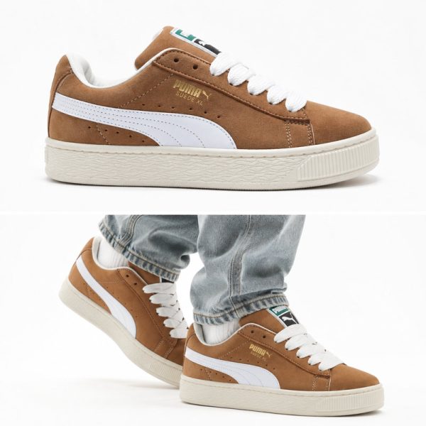 کفش و کتانی مردانه مدل پوما PUMA رنگ کرم کد EF406