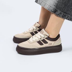کفش و کتانی زنانه مدل زارا  ZARA رنگ کرم قهوه ای کد M8547