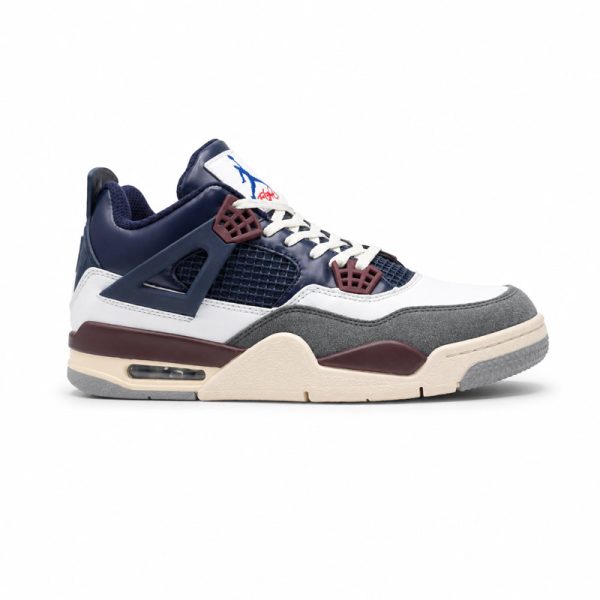 کفش و کتانی مردانه ساقدار مدل جردن NIKE AIR JORDAN 4 رنگ سرمه ای کرم کد 2147