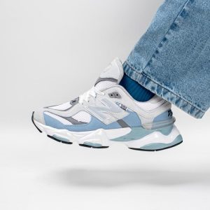 کفش و کتونی مردانه و زنانه چرم طبیعی مدل نیوبالانس 9060 NEW BALANCE رنگ طوسی آبی کد 8935
