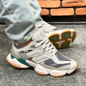 کفش و کتونی مردانه چرم طبیعی مدل نیوبالانس 9060 NEW BALANCE رنگ طوسی کد 8975