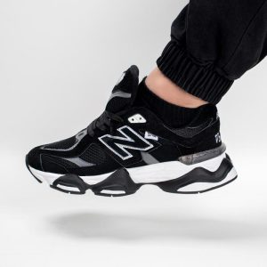 کفش و کتانی مردانه و زنانه چرم طبیعی مدل نیوبالانس 9060 NEW BALANCE رنگ مشکی کد 8932